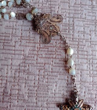 Rosario antiguo plata y filigrana