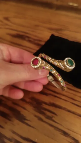 Pulsera Plata Rígida de plata bicolor con Piedras