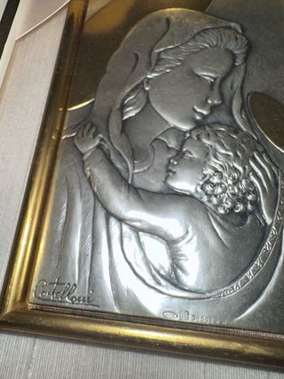 Quadretto Madonna e Bambino Argento