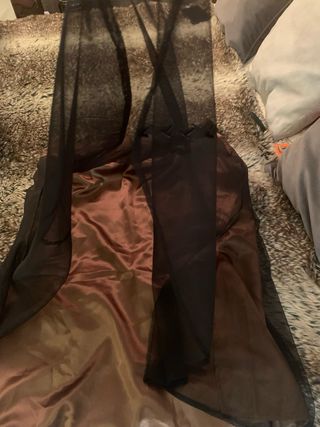 Falda de fiesta marrón y negra