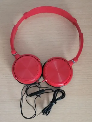 Auriculares/Microfono Stereo Plegables  Rojos