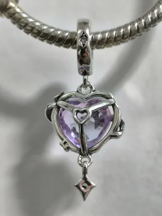 Colgante Corazón Morado y Plata 925