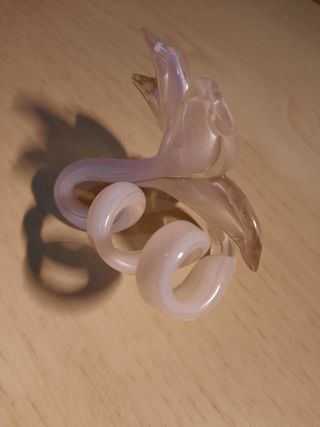 Fiore Murano Vetro Trasparente Rosa