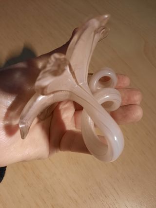 Fiore Murano Vetro Trasparente Rosa