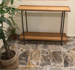 Consola recibidor madera natural y metal