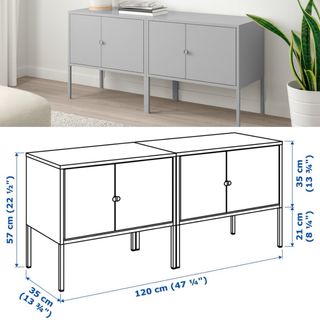 Mueble bajo TV gris chapa