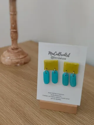 Pendientes MacaBruArt arcilla artesanal