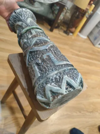 Jarrón Cerámica Piedra Gris Multicolor