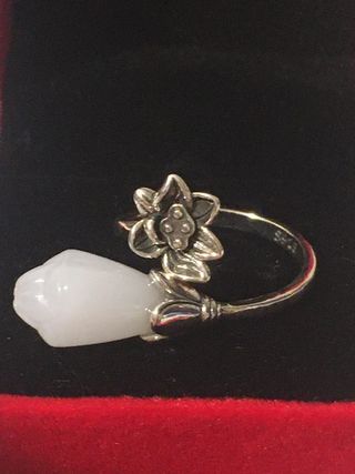 Anillo Plata Flor Blanca