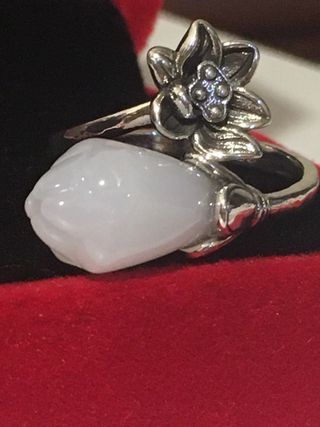 Anillo Plata Flor Blanca