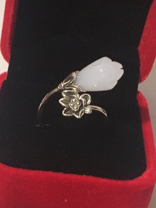 Anillo Plata Flor Blanca