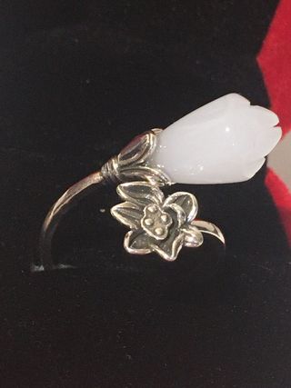 Anillo Plata Flor Blanca