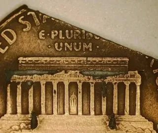 MONEDA 1 CENTAVO LINCOLN.198?.ERROR MAL RECORTADA.