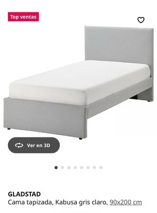 Cama GLADSTAD 90x200 con cabecero tapizado