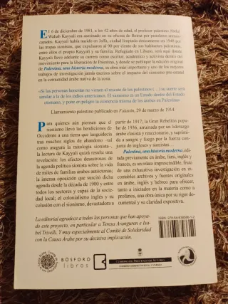 Palestina, una historia moderna colonización si...