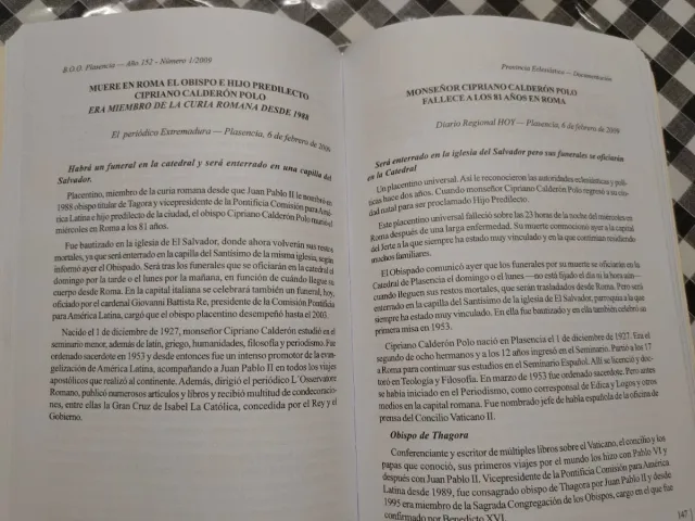 Boletín oficial del obispado de Plasencia año 2009