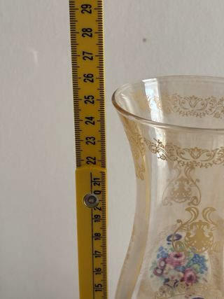 Vaso in vetro decorato oro