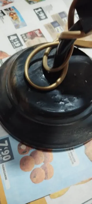 Lampadario e 2 abat jour in vetro e metallo