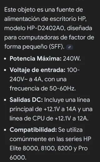 Fuente Alimentación HP D-2402A2