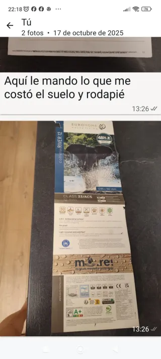 Tarima flotante roble