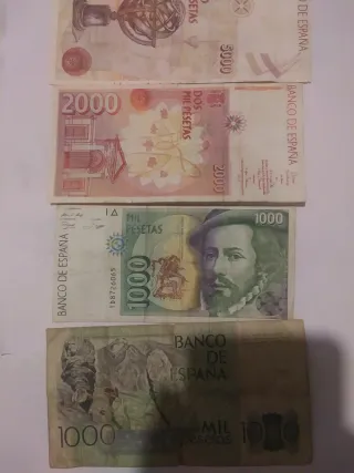 Lote Billetes 5000, 2000 y 1000 Pesetas