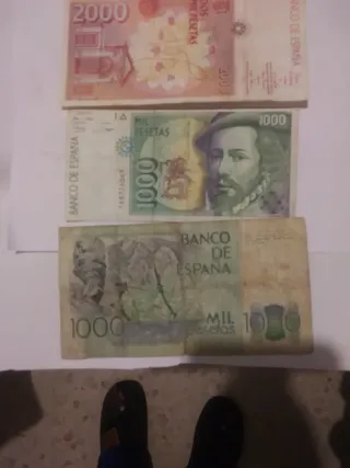 Lote Billetes 5000, 2000 y 1000 Pesetas