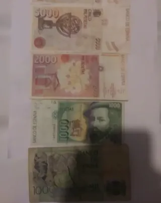 Lote Billetes 5000, 2000 y 1000 Pesetas