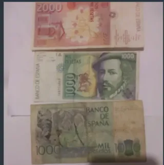 Lote Billetes 5000, 2000 y 1000 Pesetas