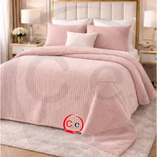 Coperta in velluto a coste blu