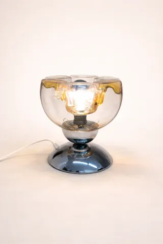 Candeeiro vintage vidro e metal