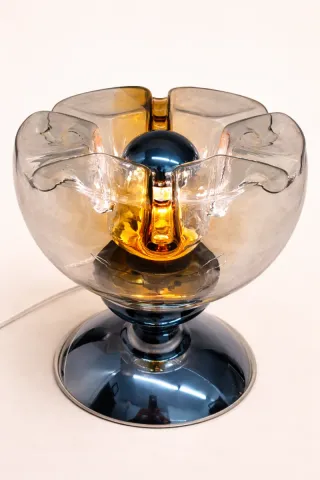 Candeeiro vintage vidro e metal