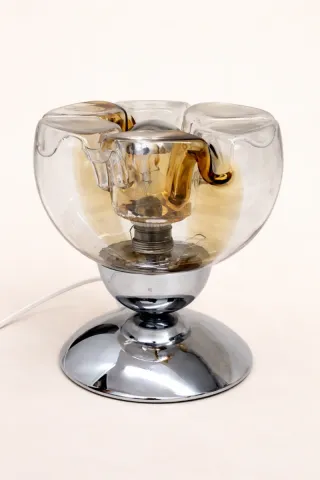 Candeeiro vintage vidro e metal