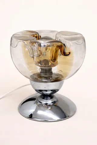 Candeeiro vintage vidro e metal