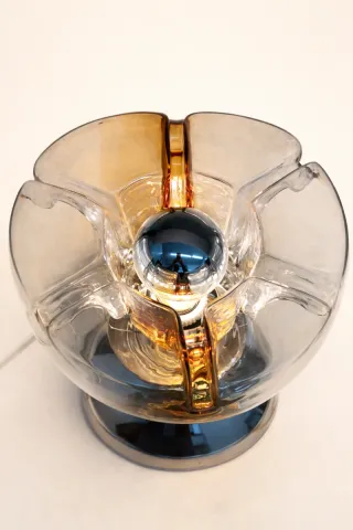 Candeeiro vintage vidro e metal