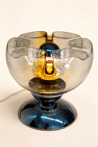 Candeeiro vintage vidro e metal