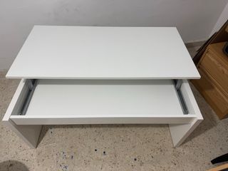 Mesa centro elevable blanca