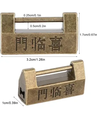 Candado chino estilo antiguo con llave