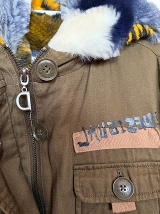 Abrigo Desigual Marrón Multicolor