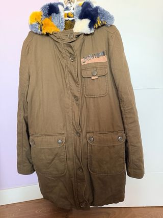 Abrigo Desigual Marrón Multicolor