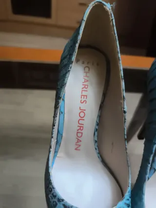 Zapatos Charles Jourdan Talla 36 Azul y Dorado