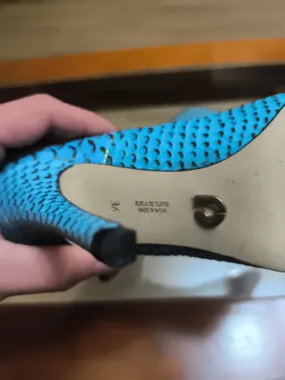 Zapatos Charles Jourdan Talla 36 Azul y Dorado