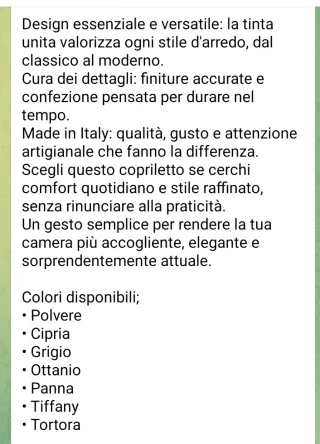 Copertina velluto a coste mezza stagione