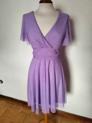 Vestido ceremonia Teria Yabar tul lavanda