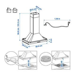 Campana extractora OMNEJD 90cm Acero Inox