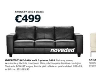 Sofá de piel negro Ikea