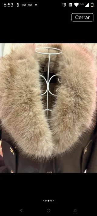 Chaqueta Ecopiel Marrón con Cuello Peludo