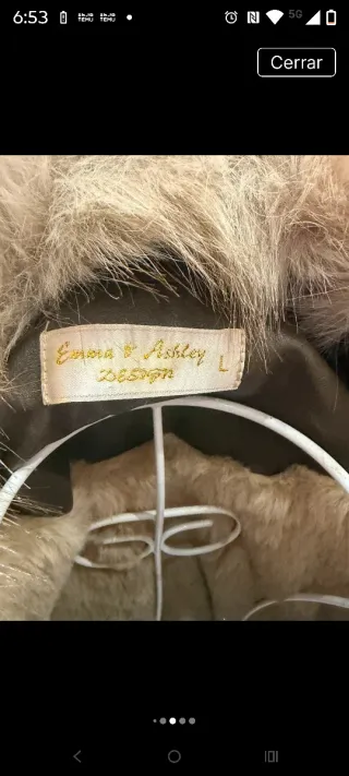 Chaqueta Ecopiel Marrón con Cuello Peludo