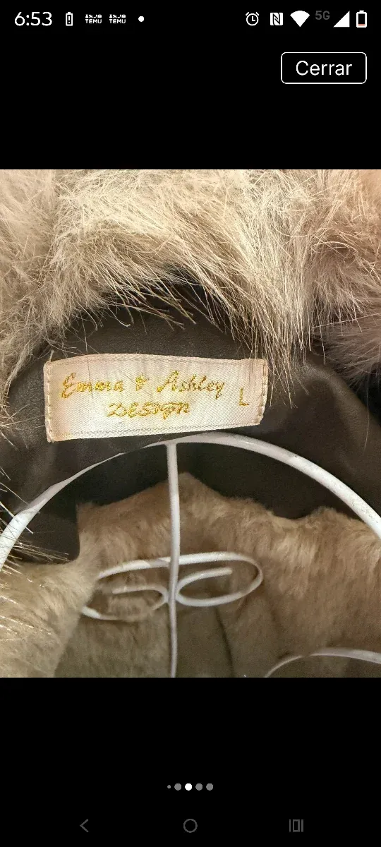 Chaqueta Ecopiel Marrón con Cuello Peludo