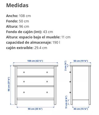 Cómoda Ikea Hemnes Blanca Madera