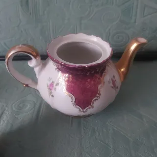 Set Teiera e Zuccheriera Porcellana Oro